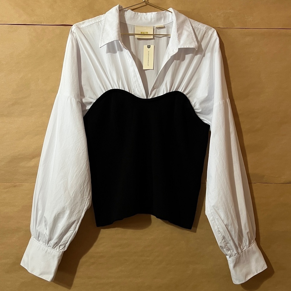 Anthropologie | NWT Maeve Long Sleeve Ruched Tube Twofer Sweater Top Size XL